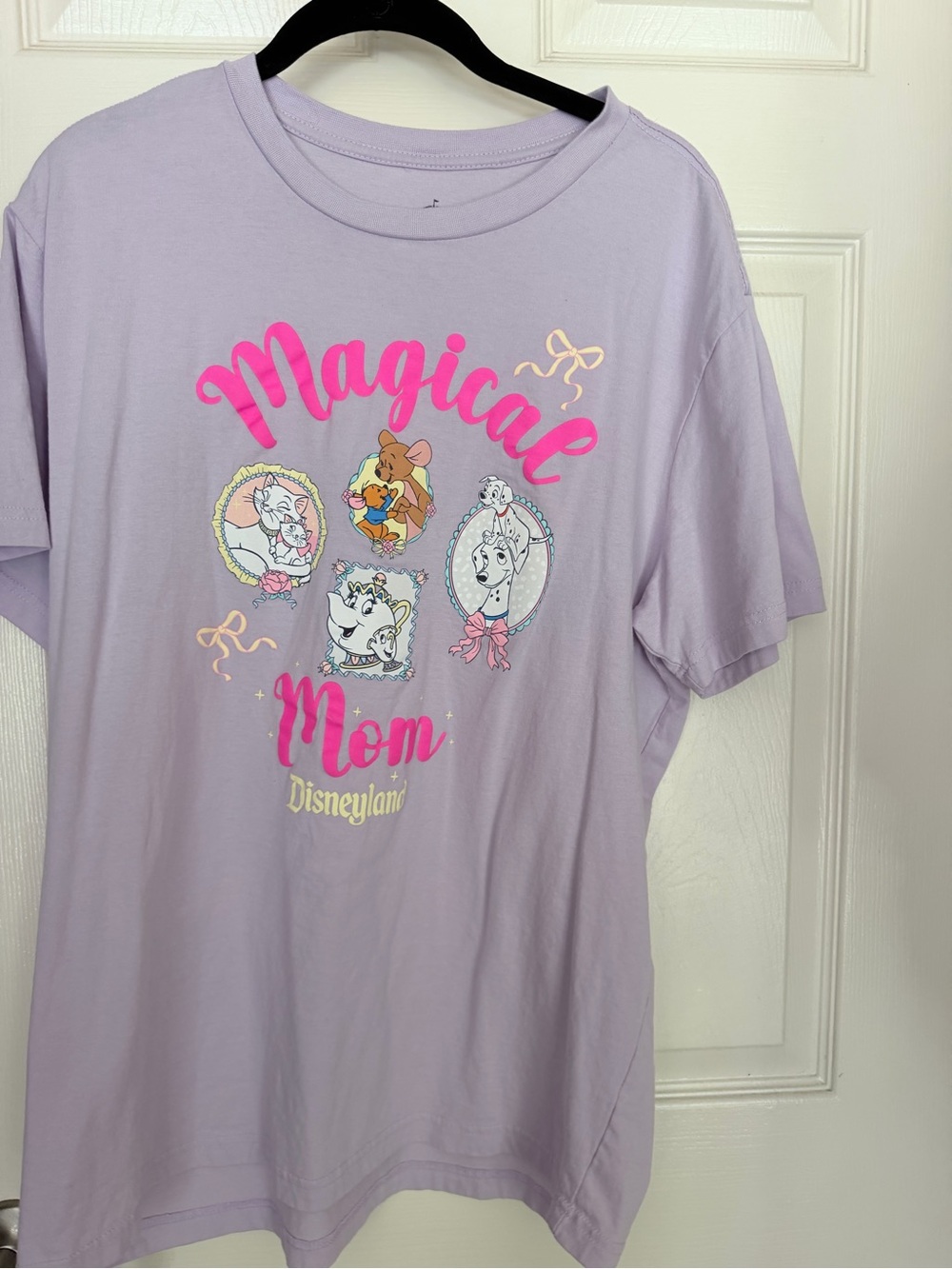 Disney Lilac Crewneck Tee with Pink Script
